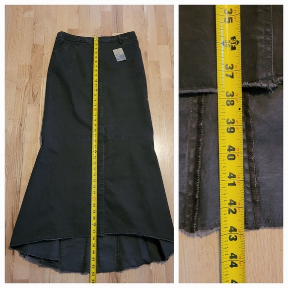 NEW PERUVIAN CONNECTION LONG BROWN SKIRT MAXI DRAMATIC TRAIN FALL US 8 - Picture 14 of 16